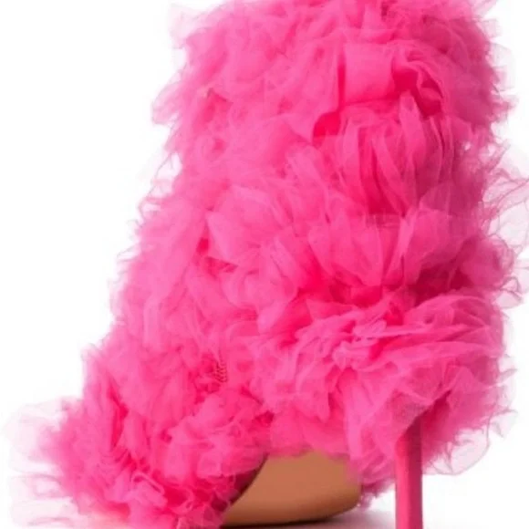 Pink Ruffled Heels - Picture 3 of 6